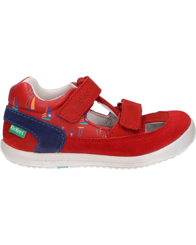 Scarpe per Bambina e Bambino KICKERS 692396-10 KID 43 ROUGE BLEU BATE