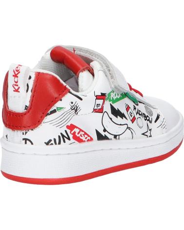girl and boy Zapatillas deporte KICKERS 895910-30 BISKAROS 31 BLANC ROUGE STR