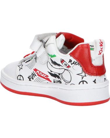girl and boy Zapatillas deporte KICKERS 895910-30 BISKAROS 31 BLANC ROUGE STR