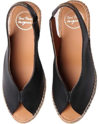 TONI PONS SANDÁLIAS DE CUNHA ESPADRILLE PRETAS NEGRE