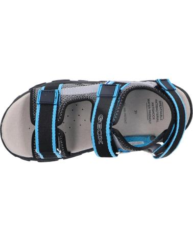 Sandalen für Junge GEOX J1524A 014CE J SANDAL STRADA C2276 DK GREY-LT BLUE