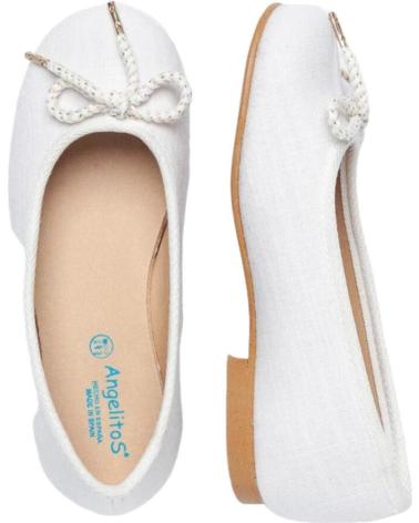 Ballerinas für Mädchen ANGELITOS BAILARINAS 1568 BAILARINA LAZO LINO CEREMONIA BLANCO