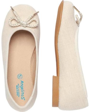 Ballerinas für Mädchen ANGELITOS BAILARINAS 1568 BAILARINA LAZO LINO CEREMONIA BEIGE