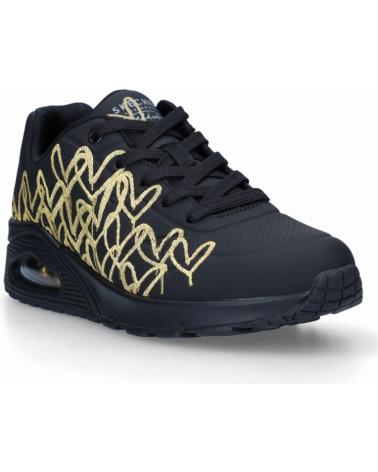 SKECHERS TÊNIS UNO GOLDEN HEART PRETO BKGD NEGRO