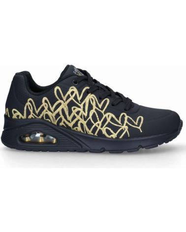 SKECHERS TÊNIS UNO GOLDEN HEART PRETO BKGD NEGRO