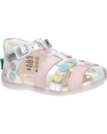 Sandali per Bambina KICKERS 860633-10 BIGFLY-2 3 BLANC ROSE POIS
