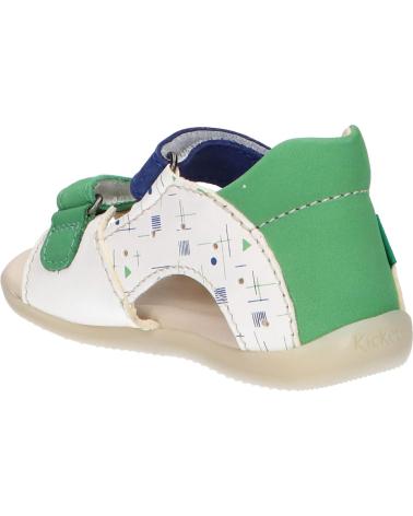 boy Sandals KICKERS 785407-10 BOPING-2 31 BLANC BLEU VERT