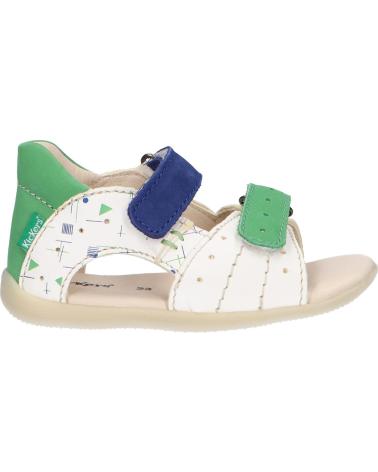 Sandali per Bambino KICKERS 785407-10 BOPING-2 31 BLANC BLEU VERT