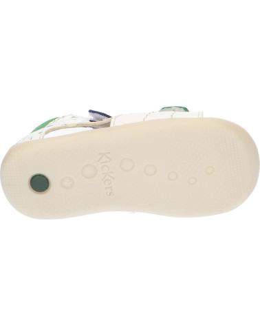 boy Sandals KICKERS 785407-10 BOPING-2 31 BLANC BLEU VERT