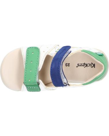 boy Sandals KICKERS 785407-10 BOPING-2 31 BLANC BLEU VERT