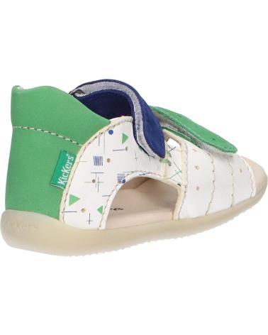 boy Sandals KICKERS 785407-10 BOPING-2 31 BLANC BLEU VERT