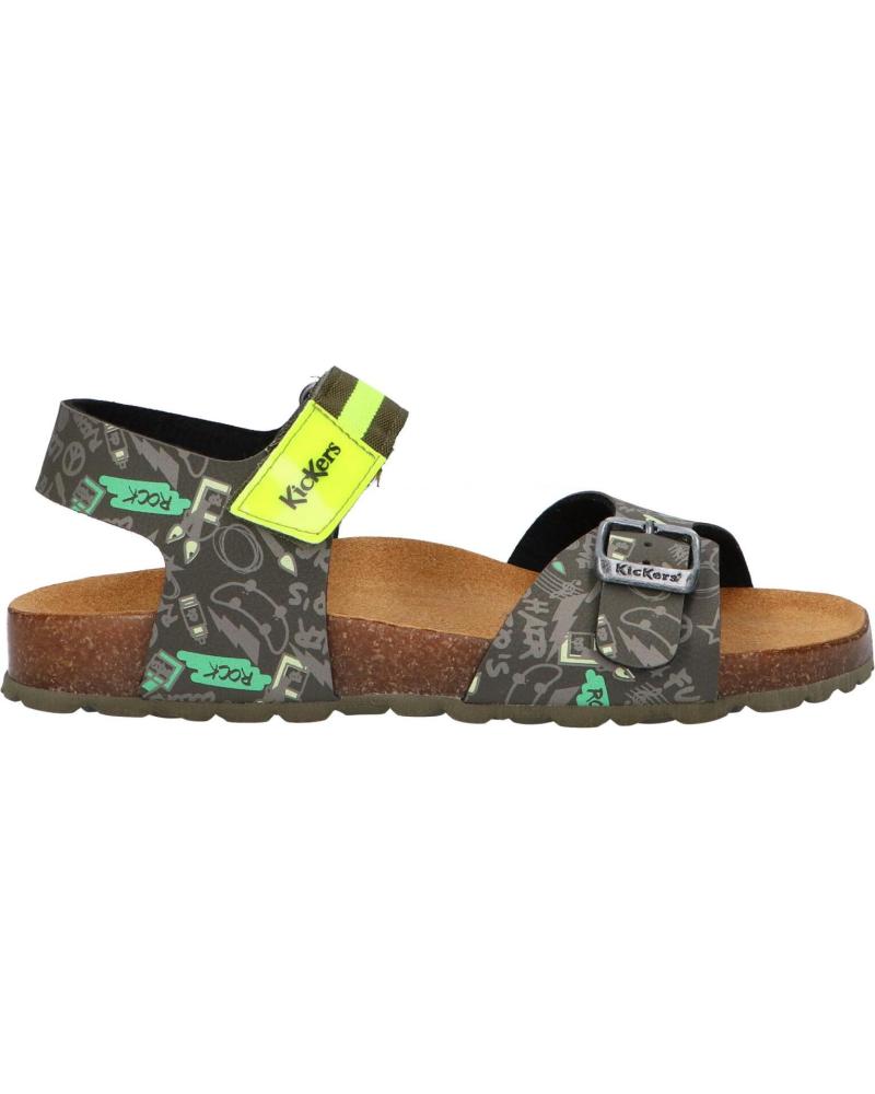 Sandali per Donna e Bambina e Bambino KICKERS 894910-30 SOSTREET 201 KAKI JAUNE IMPR