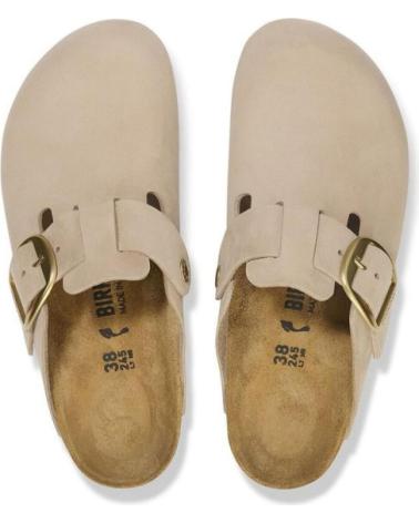 Schuhe für Damen BIRKENSTOCK SANDALIAS PLANAS BOSTON BIG BUCKLE MUJER BEIG BEIGE