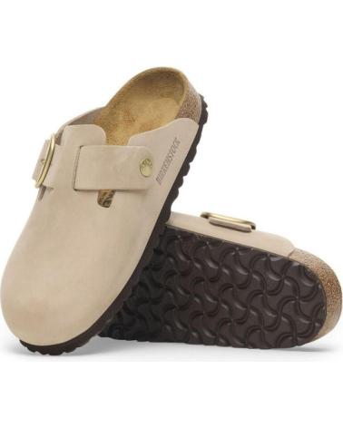 Schuhe für Damen BIRKENSTOCK SANDALIAS PLANAS BOSTON BIG BUCKLE MUJER BEIG BEIGE