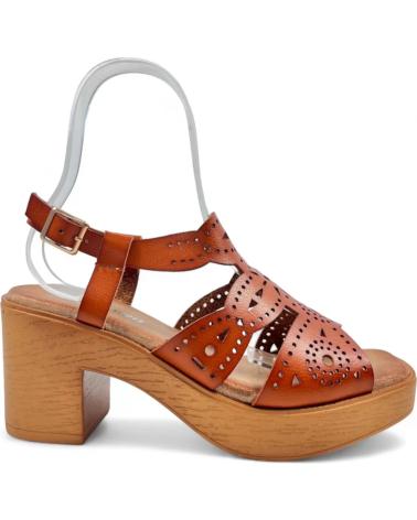 Woman Sandals TIMBOS SANDALIA TACON MADERA MUJER CAMEL 130189 MARRóN