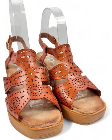 Woman Sandals TIMBOS SANDALIA TACON MADERA MUJER CAMEL 130189 MARRóN