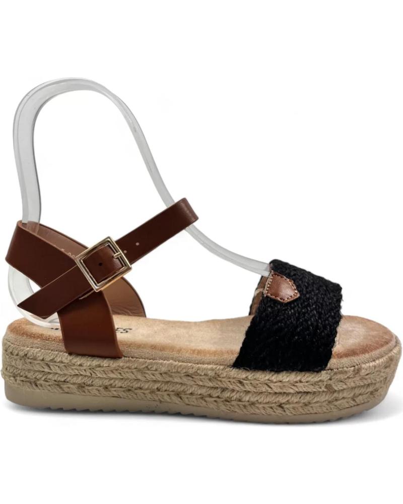 Woman Sandals TIMBOS SANDALIA PLATAFORMA ESPARTO MUJER 130175 NEGRO