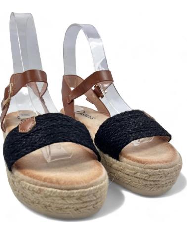 Woman Sandals TIMBOS SANDALIA PLATAFORMA ESPARTO MUJER 130175 NEGRO