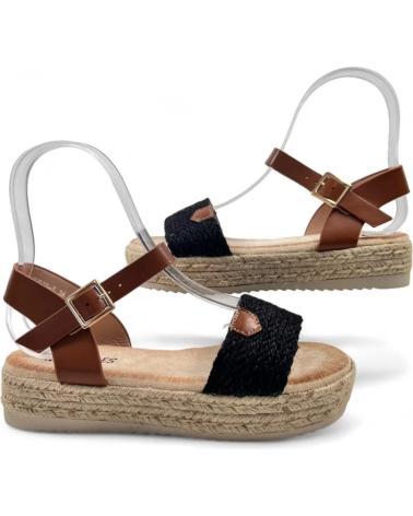 Woman Sandals TIMBOS SANDALIA PLATAFORMA ESPARTO MUJER 130175 NEGRO