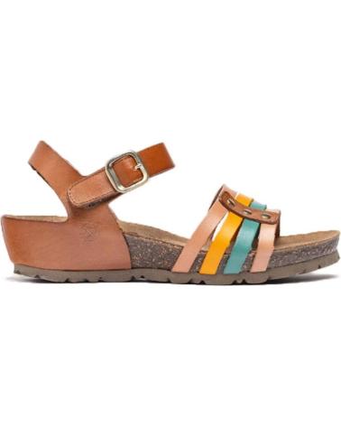 Woman Sandals YOKONO SANDALIA CASUAL DE PIEL CON CUNA TAN MULTI