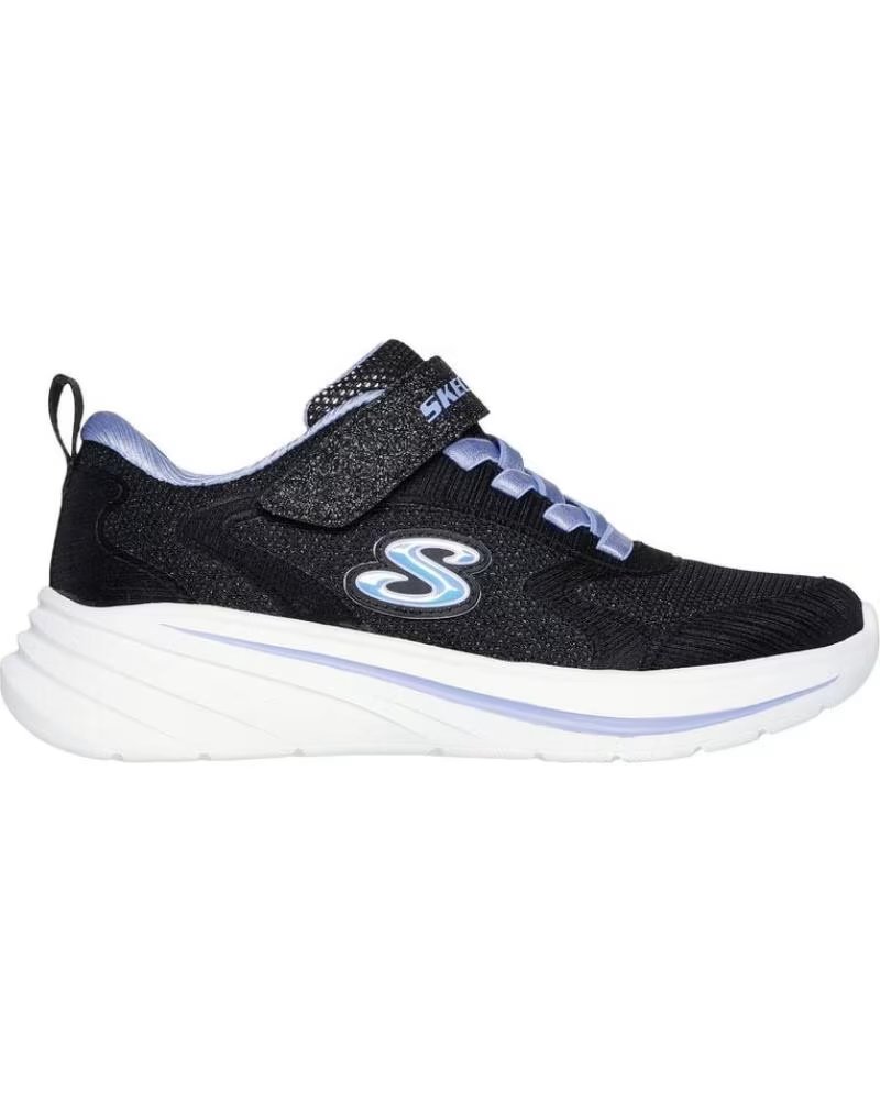 SKECHERS WAVE 92 303557L SCARPA SPORTIVA BAMBINA BLACK