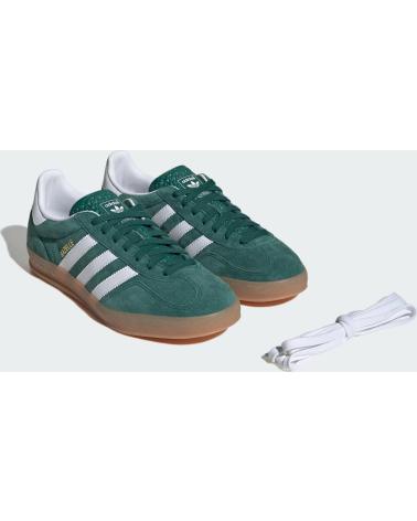 Sneaker für Damen ADIDAS GAZELLE INDOOR JI2062 WOMAN COLLEGIATE GREEN - CLOUD WHITE - DARK GREEN