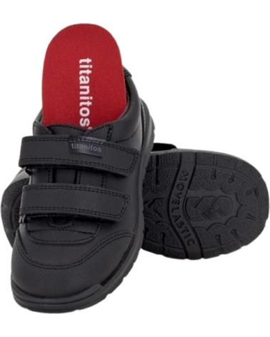 Zapatos de Niño TITANITOS COLEGIAL VELCRO NEGRO