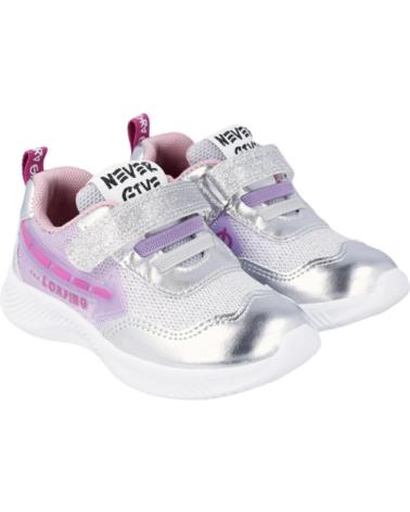 Deportivas de Niña GARVALIN SNEAKER CON LUZ 231805 VEGAN PLATA