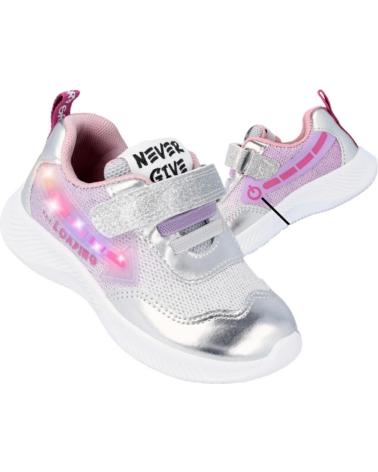 Deportivas de Niña GARVALIN SNEAKER CON LUZ 231805 VEGAN PLATA