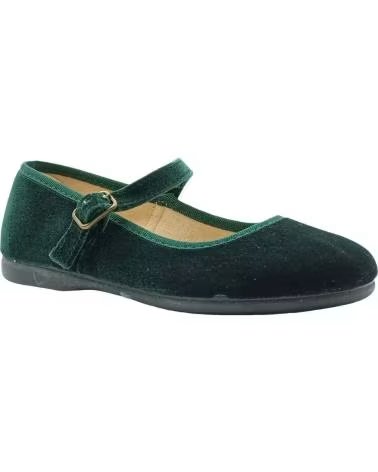 Mocasines de Niña TOKOLATE MERCEDITAS TERCIOPELO ESCOTADA VERDE