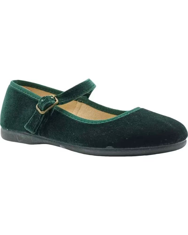 Mocasines de Niña TOKOLATE MERCEDITAS TERCIOPELO ESCOTADA VERDE
