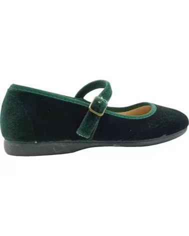 Mocasines de Niña TOKOLATE MERCEDITAS TERCIOPELO ESCOTADA VERDE