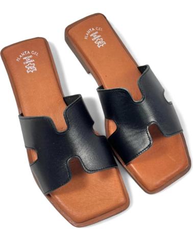 Sandalen für Damen TIMBOS SANDALIA PLANA DE PIEL 130272 NEGRO