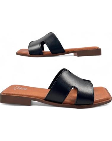 Sandalen für Damen TIMBOS SANDALIA PLANA DE PIEL 130272 NEGRO
