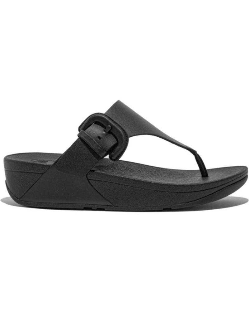 Infradito per Donna FITFLOP LULU COVERED-BUCKLE TOE-POST NEGRA NEGRO