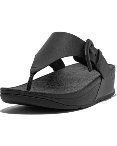 Infradito per Donna FITFLOP LULU COVERED-BUCKLE TOE-POST NEGRA NEGRO