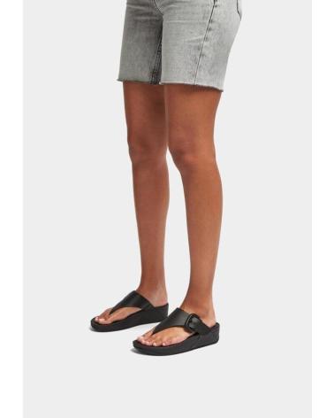 Infradito per Donna FITFLOP LULU COVERED-BUCKLE TOE-POST NEGRA NEGRO