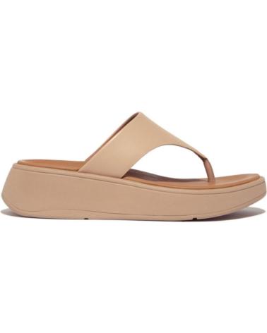 Chinelos de Mulher FITFLOP F-MODE LEATHER PLATAFORM BEIG