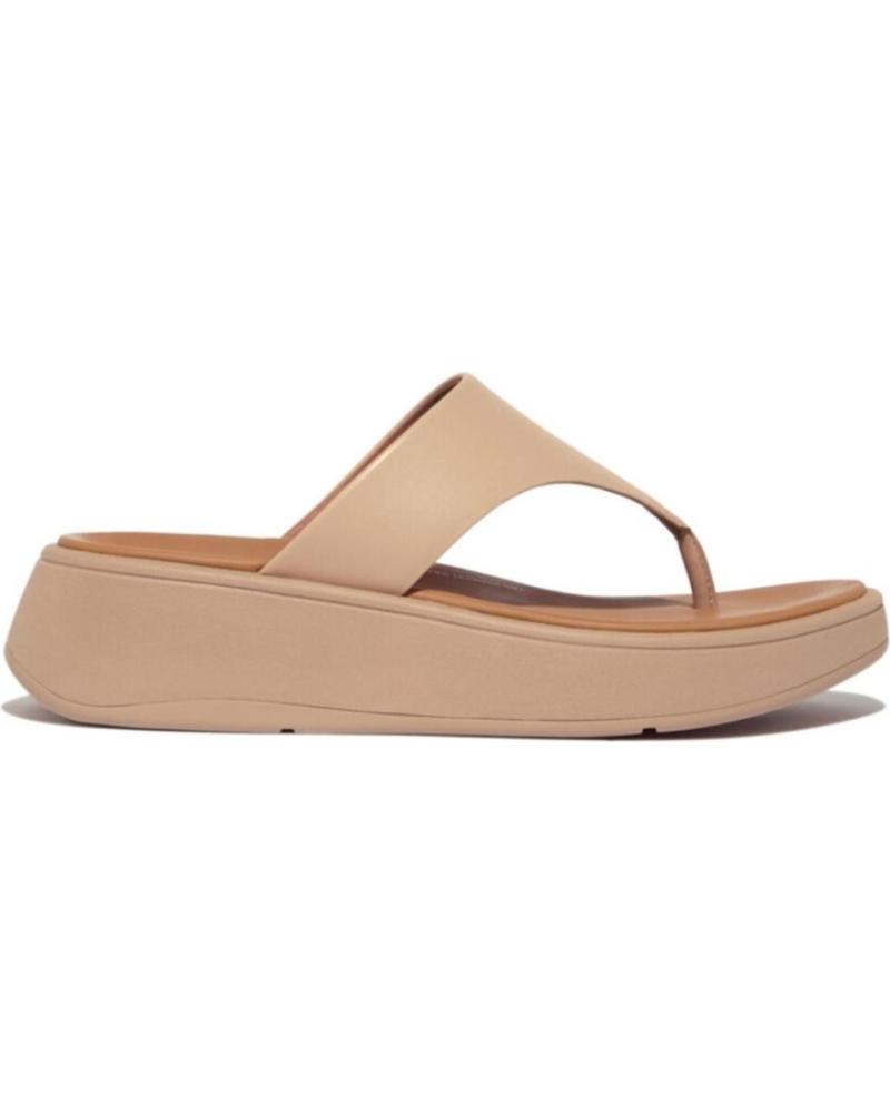Chanclas de Mujer FITFLOP F-MODE LEATHER PLATAFORM BEIG