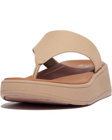 Chanclas de Mujer FITFLOP F-MODE LEATHER PLATAFORM BEIG