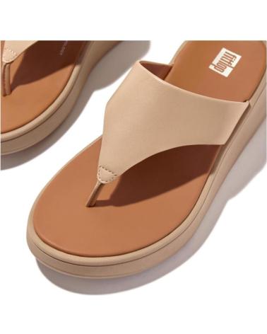 Chanclas de Mujer FITFLOP F-MODE LEATHER PLATAFORM BEIG