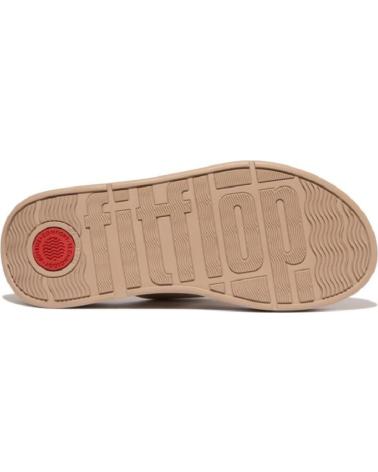 Chanclas de Mujer FITFLOP F-MODE LEATHER PLATAFORM BEIG