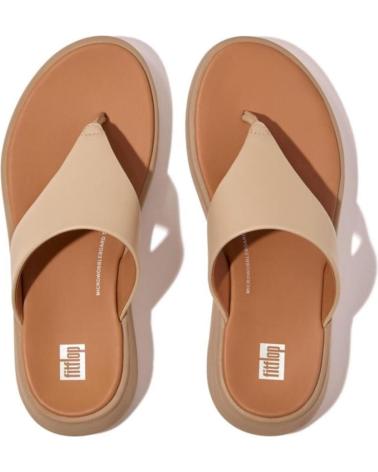 Chanclas de Mujer FITFLOP F-MODE LEATHER PLATAFORM BEIG