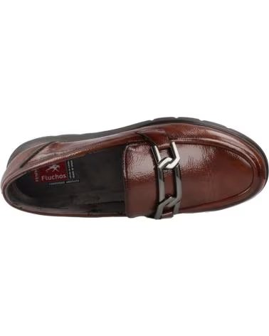 MOCASSINO FLUCHOS GLADIS F1794 IN PELLE VERNICIATA MARRONE DA DONNA CUERO