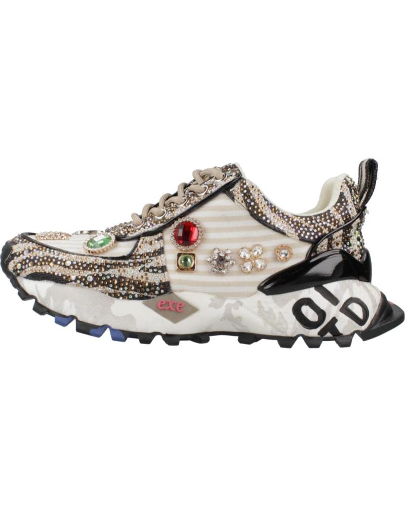 Deportivas de Mujer EXE SY24-6 LEATHER BEIGE BLACK