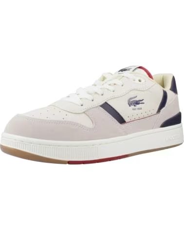 LACOSTE SCARPE DA GINNASTICA T-CLIP SET 48SMA0103-40F BEIGE WHTGUM