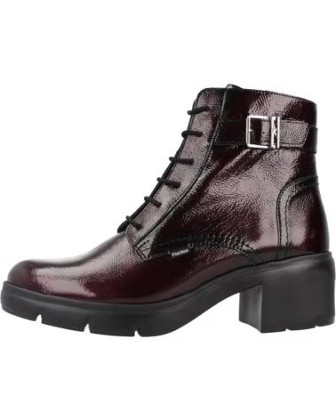 Botines de Mujer FLUCHOS BOTIN CASUAL DE CHAROL CON TACON DE GOMA BURDEOS
