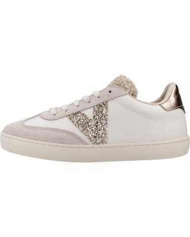 VICTORIA BERLIN CICLISTA 1126185 - ZAPATILLAS GLITTER EFECTO PIEL BORREGUITO HIELO BEIGE BLANCO