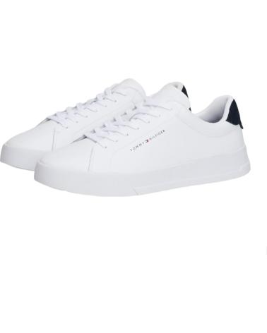 Man Trainers TOMMY HILFIGER ZAPATILLAS TH COURT LEATHER GRAIN ESS BLANCO