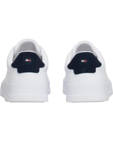 Man Trainers TOMMY HILFIGER ZAPATILLAS TH COURT LEATHER GRAIN ESS BLANCO